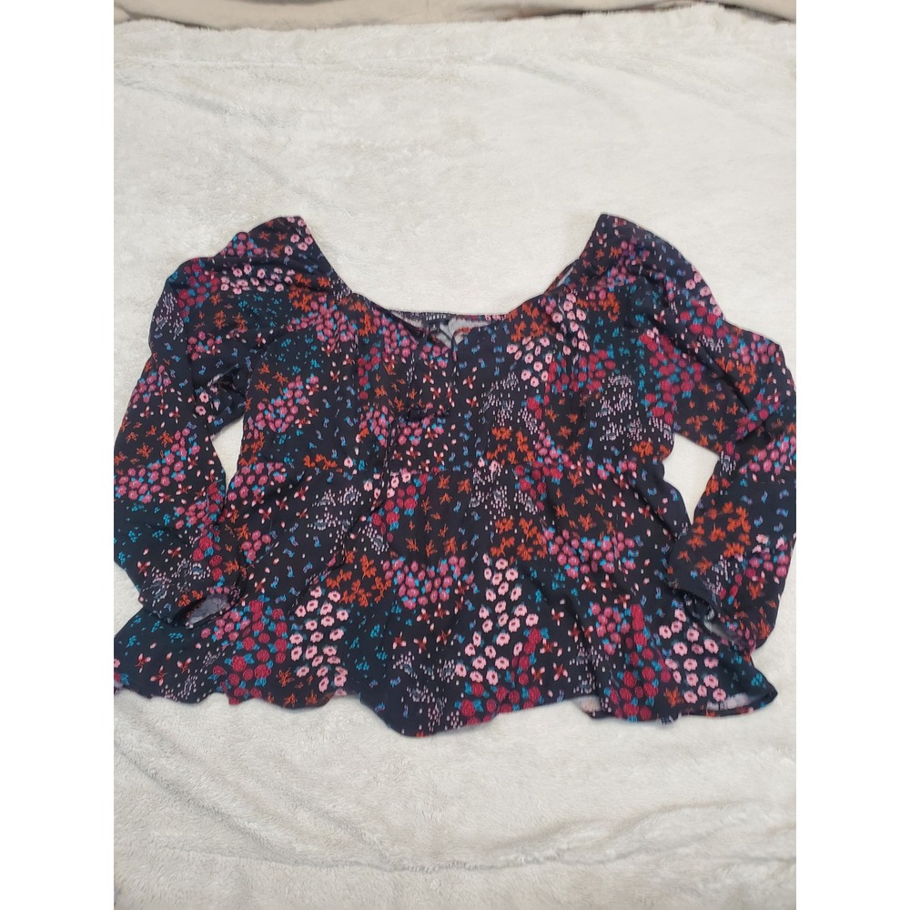 Torrid Black Floral Peplum Sweetheart Top Blouse 3x Feminine Flowy Romantic